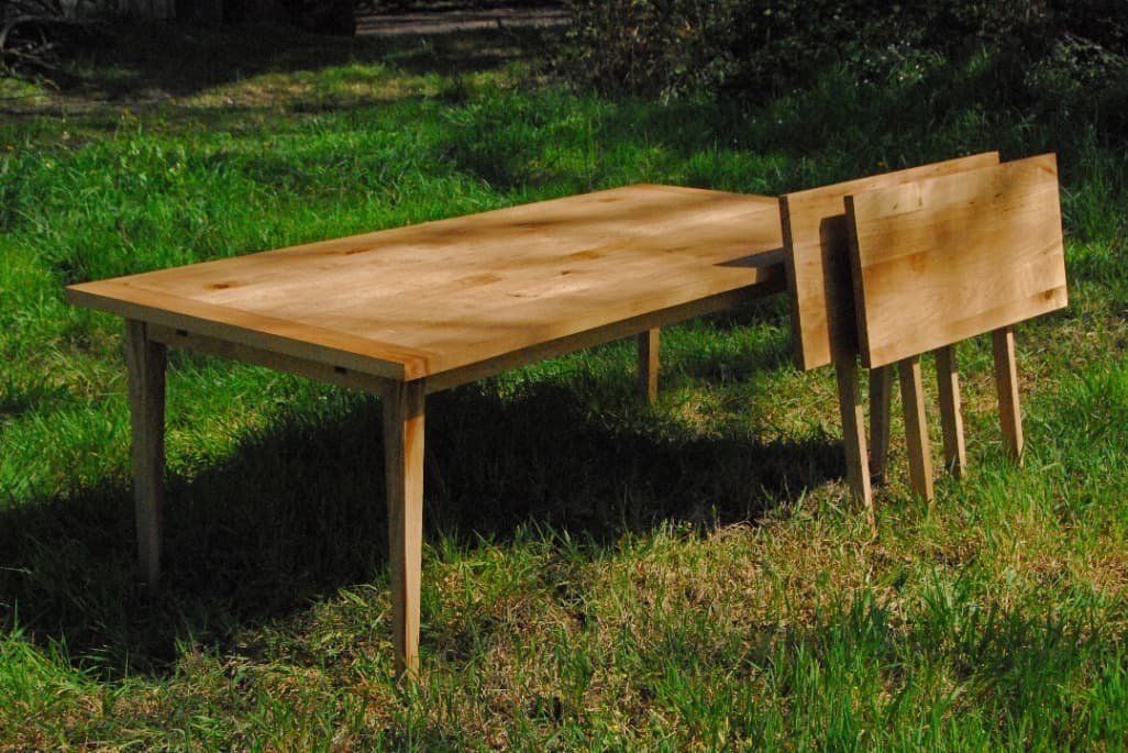 Table à manger en chêne de pays avec ses rallonges